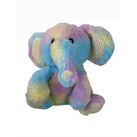 Rainbow Baby Plush Elephant Stuffed Toy Spark Create Imagine 8" Crinkle Rattle - Picture 1 of 5